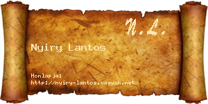 Nyiry Lantos névjegykártya
